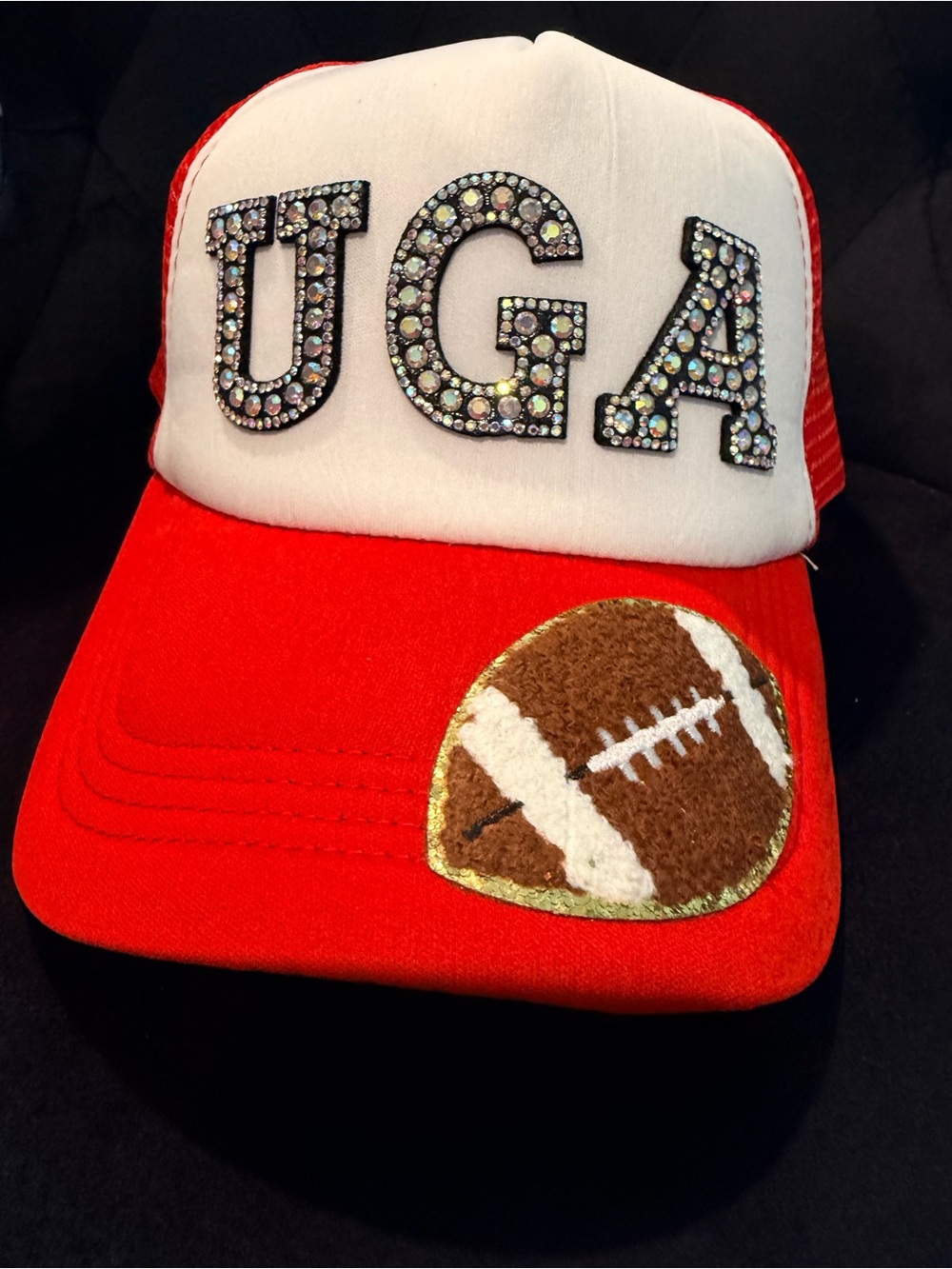 UGA Red & White Football Trucker Hat
